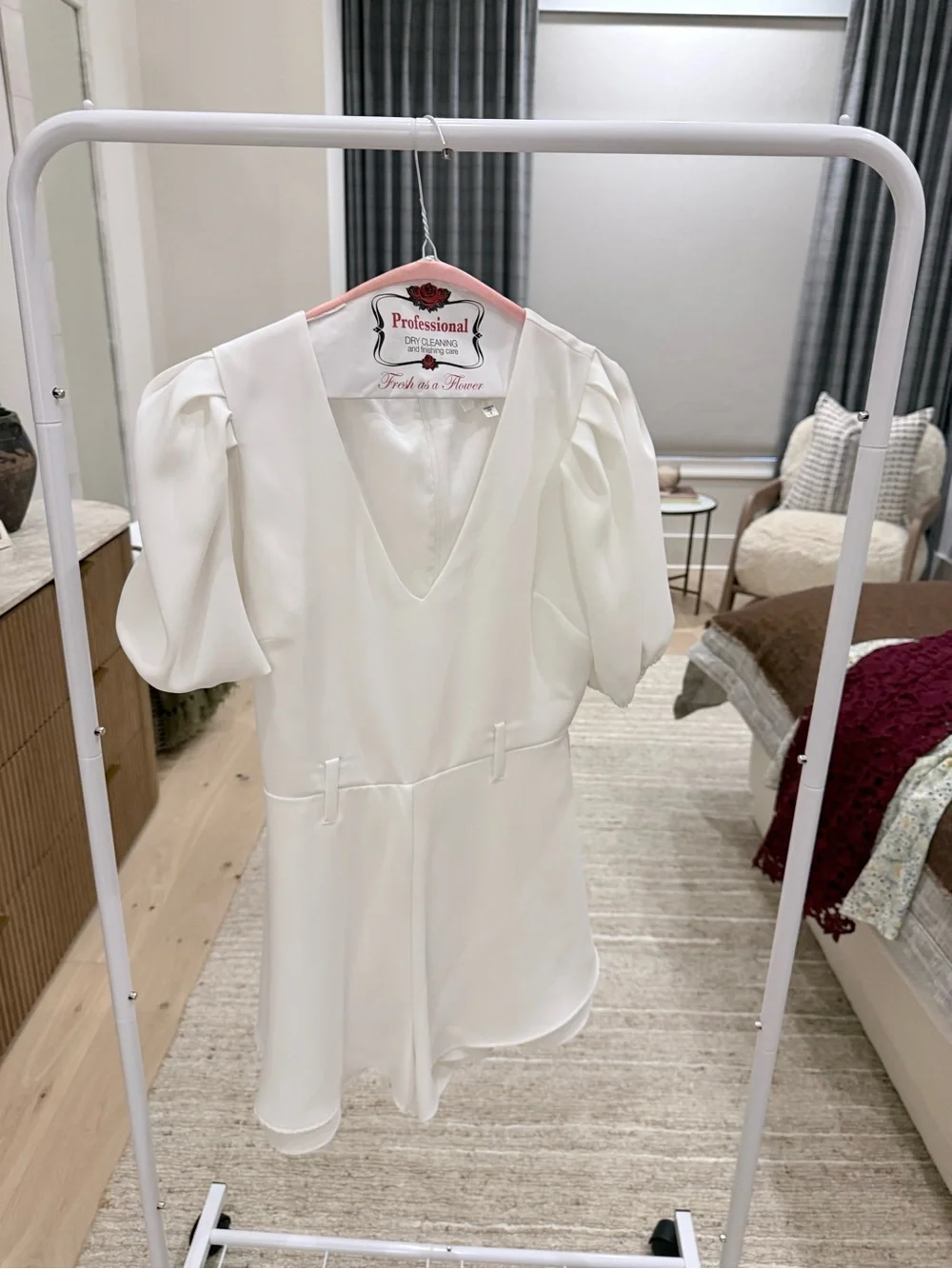Lavender Brown White Kendra Romper (Brand New with Belt!)